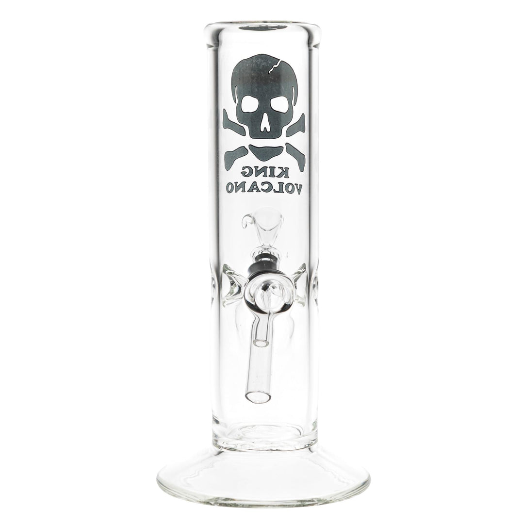 KV 50mmx8” Flare Slide Water Pipe Black Color back angle on a white background - Up N Smoke