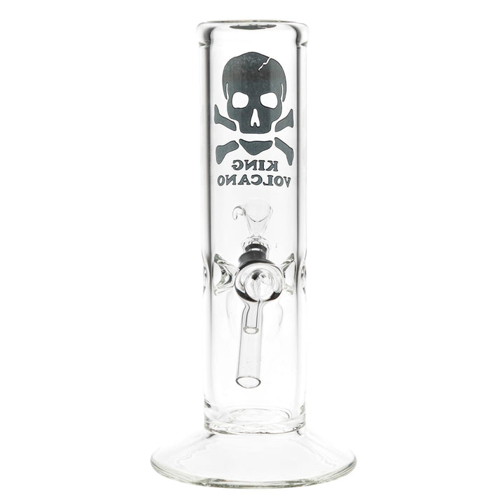 KV 50mmx8” Flare Slide Water Pipe Black Color back angle on a white background - Up N Smoke