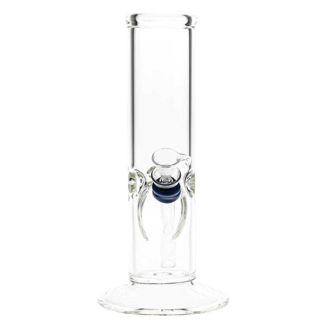 KV 50mmx8” Flare Slide Water Pipe Clear front angle on a white background - Up N Smoke