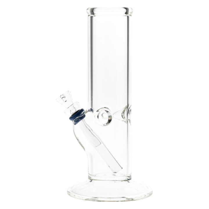 KV 50mmx8” Flare Slide Water Pipe Clear left angle on a white background - Up N Smoke