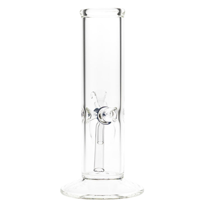 KV 50mmx8” Flare Slide Water Pipe Clear back angle on a white background - Up N Smoke