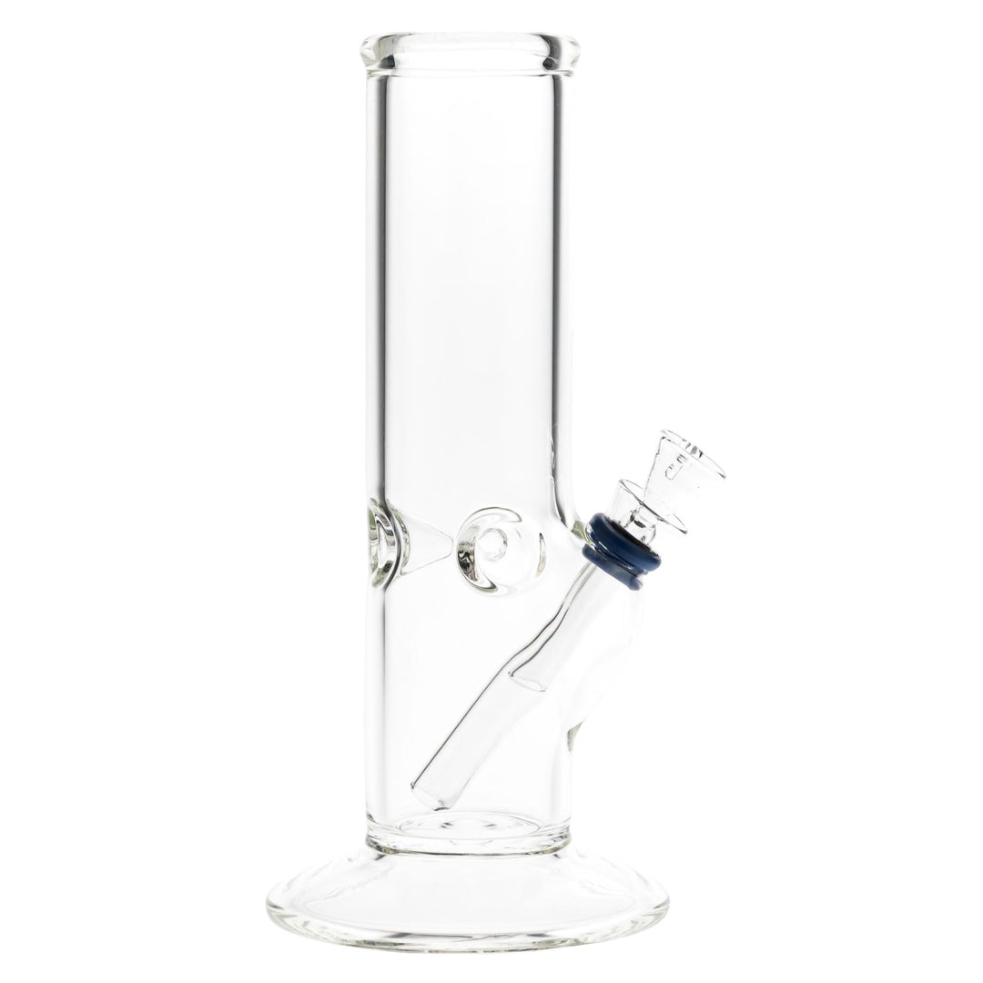 KV 50mmx8” Flare Slide Water Pipe Clear right angle on a white background - Up N Smoke