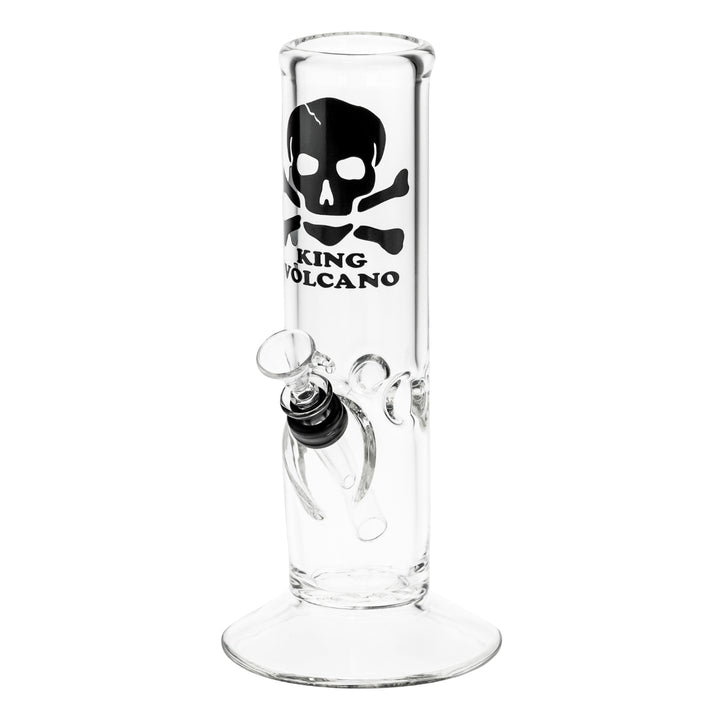 KV 50mmx8” Flare Slide Water Pipe Black Displayed on a white background - Up N Smoke