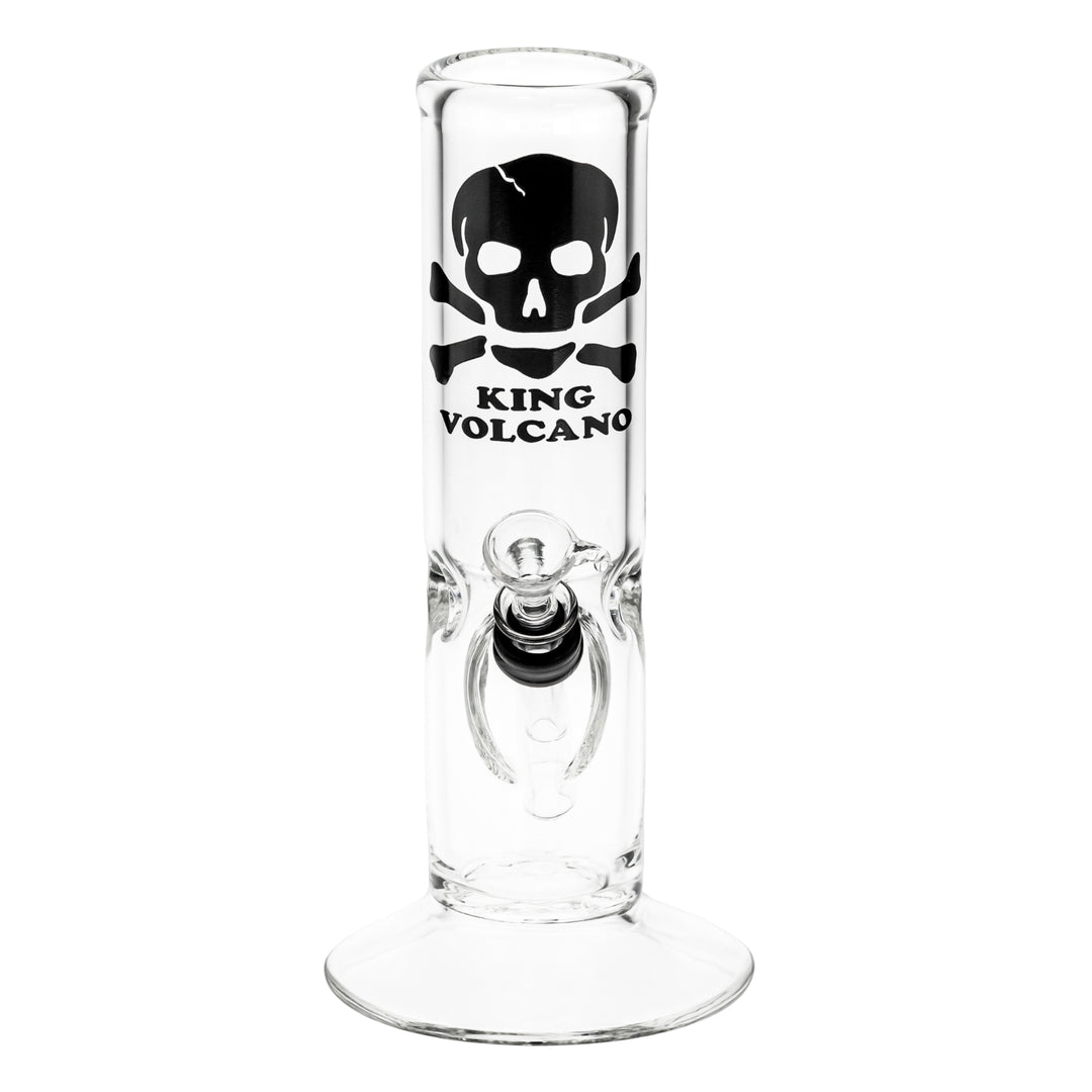 KV 50mmx8” Flare Slide Water Pipe Black Displayed on a white background front angle - Up N Smoke