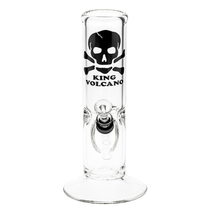 KV 50mmx8” Flare Slide Water Pipe Black Displayed on a white background front angle - Up N Smoke
