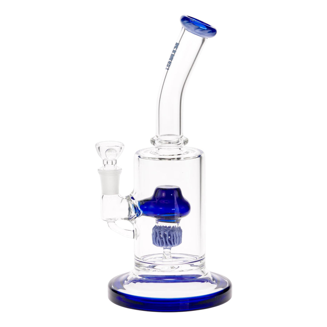 KV 65mm X 10” Matrix Perc Fixed Flare Water Pipe displayed on a white background left facing angle - Up N Smoke
