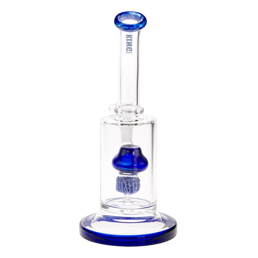 KV 65mm X 10” Matrix Perc Fixed Flare Water Pipe displayed on a white background back facing angle - Up N Smoke
