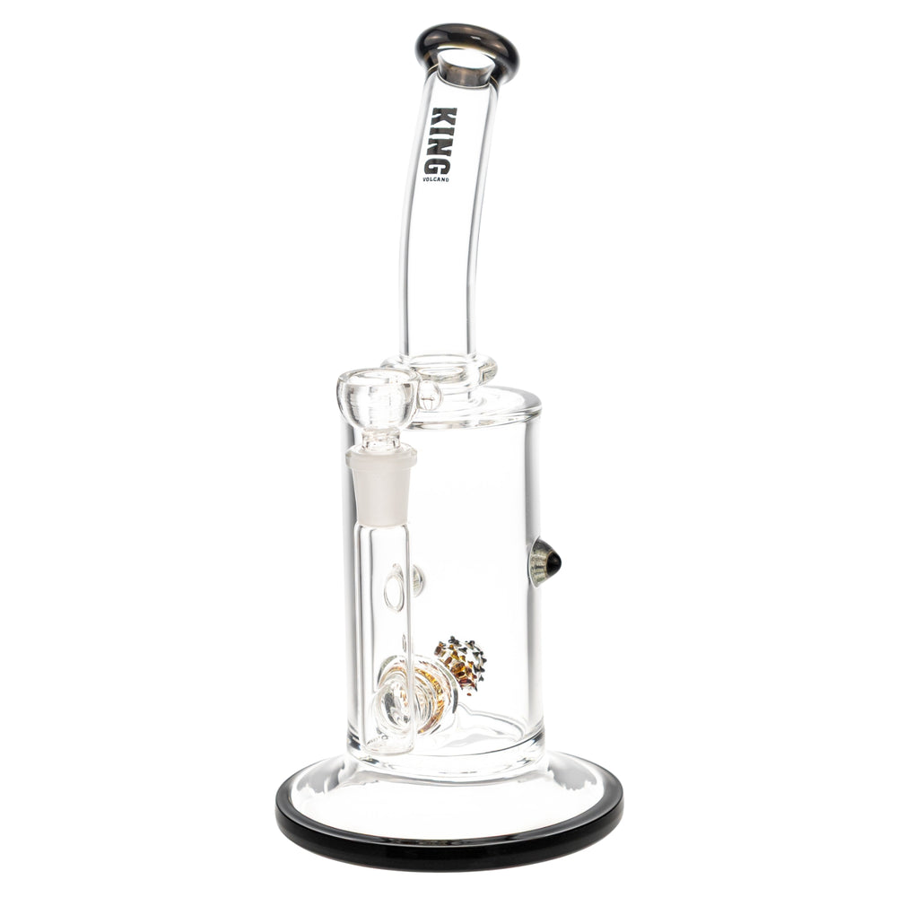 King Volcano 65mm x 12in Flare Inline Water Pipe black on a white background - Up N Smoke 