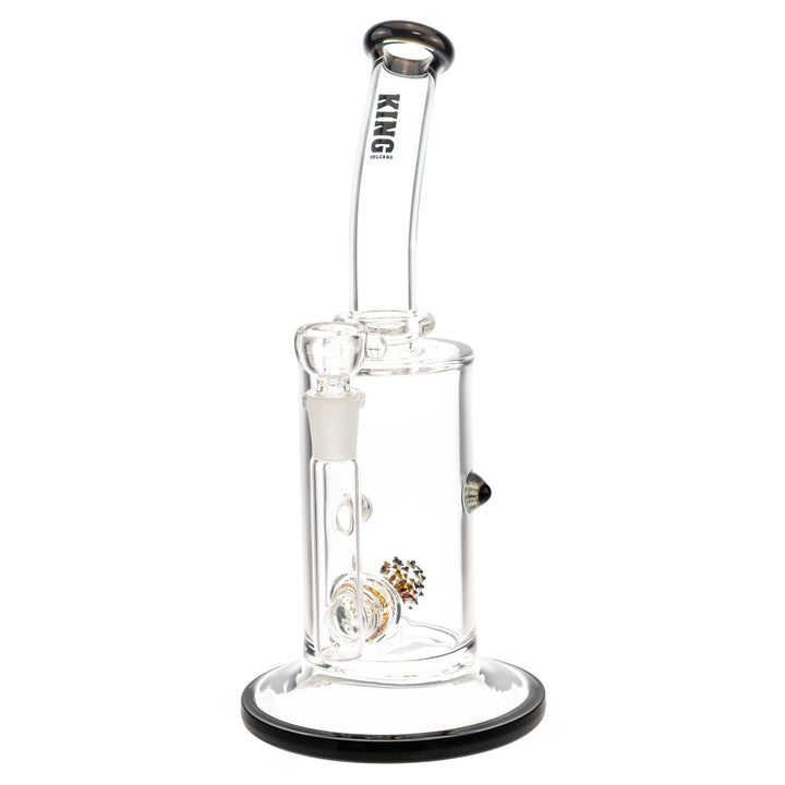 King Volcano 65mm x 12in Flare Inline Water Pipe black on a white background - Up N Smoke 