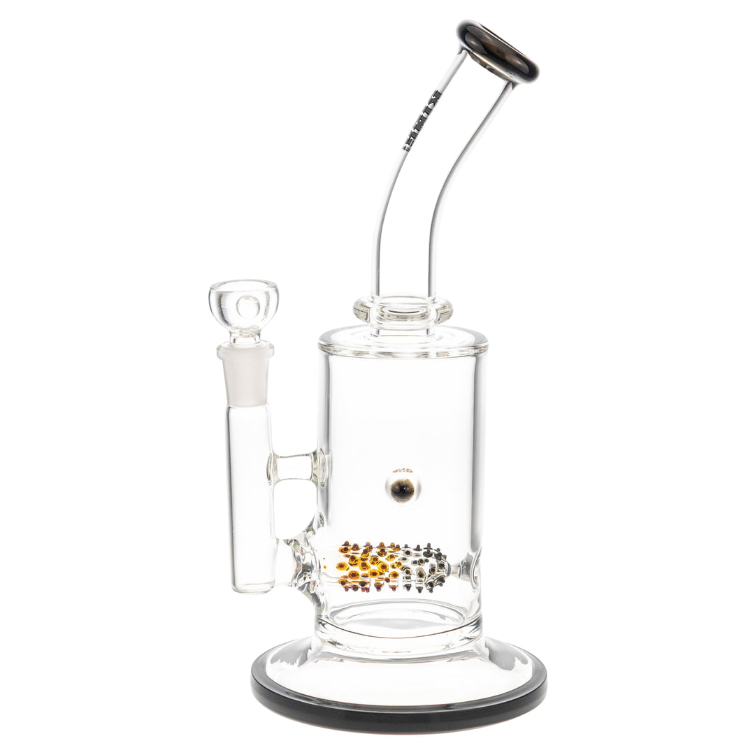 King Volcano 65mm x 12in Flare Inline Water Pipe black right side on a white background - Up N Smoke 