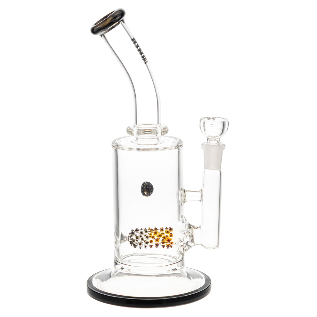 King Volcano 65mm x 12in Flare Inline Water Pipe black left side on a white background - Up N Smoke 