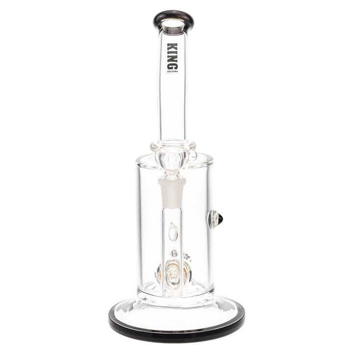 King Volcano 65mm x 12in Flare Inline Water Pipe black front side on a white background - Up N Smoke 