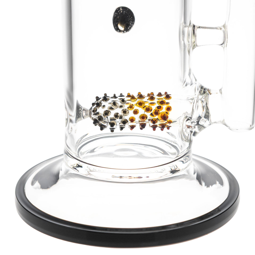 King Volcano 65mm x 12in Flare Inline Water Pipe black detailed on a white background - Up N Smoke 