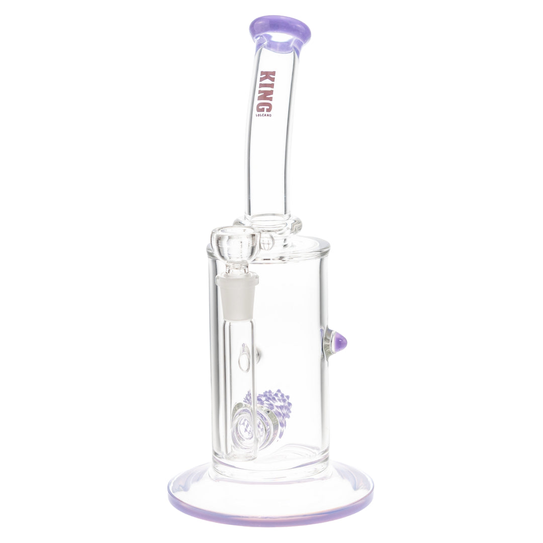 King Volcano 65mm x 12in Flare Inline Water Pipe purple on a white background - Up N Smoke 
