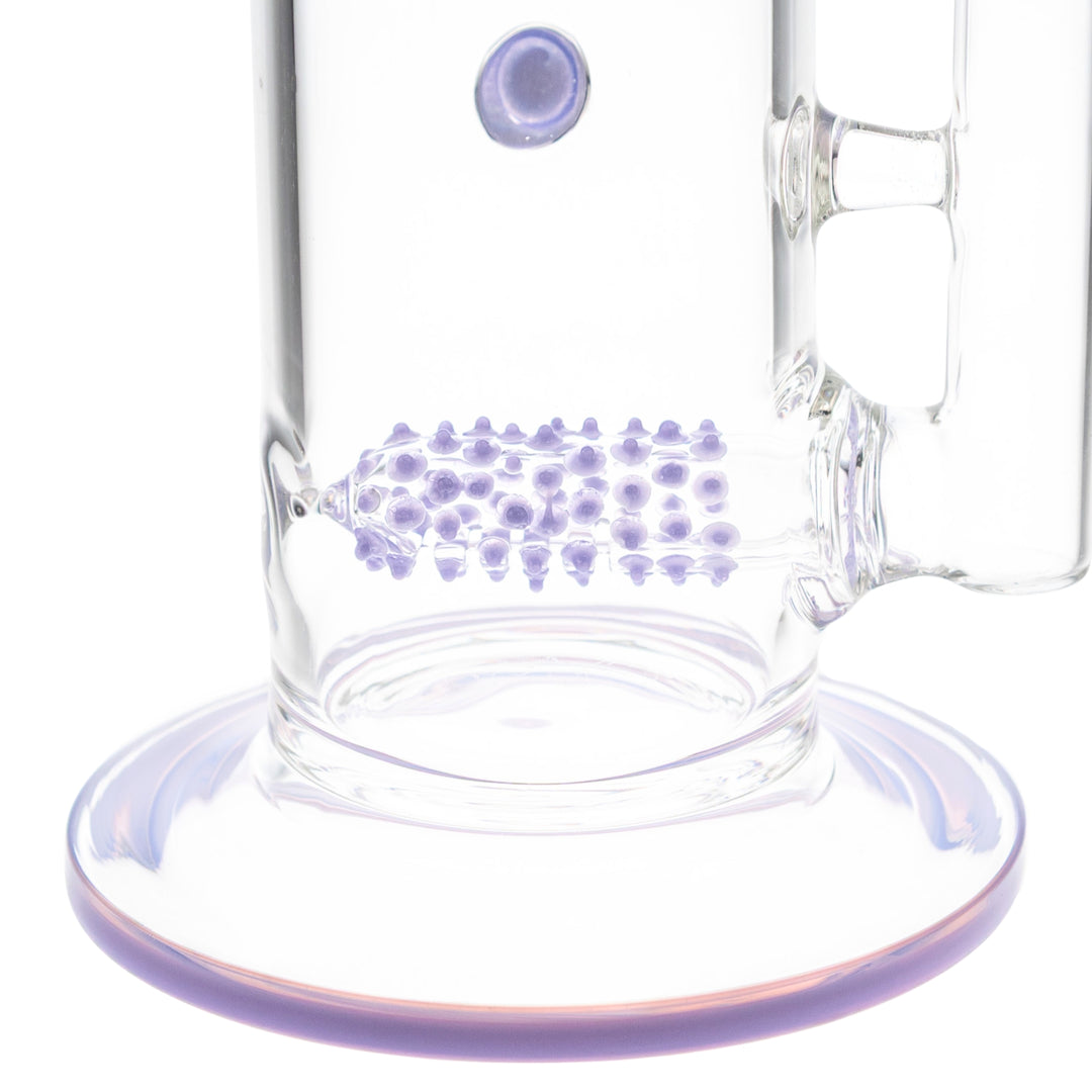 King Volcano 65mm x 12in Flare Inline Water Pipe purple detailed on a white background - Up N Smoke 