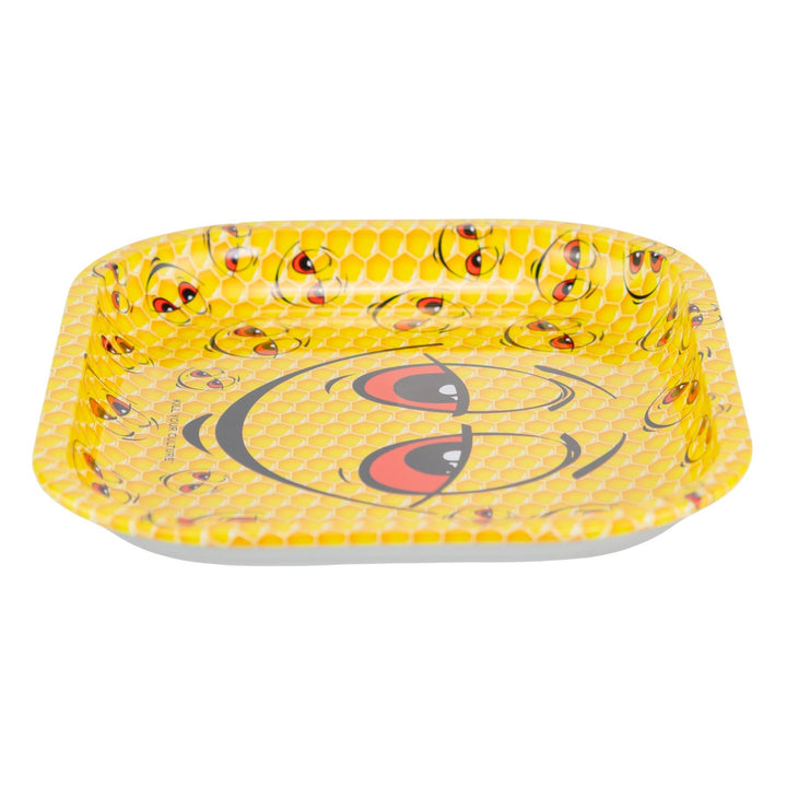 KYC Smiley Rolling Tray Side Angle - Up N Smoke