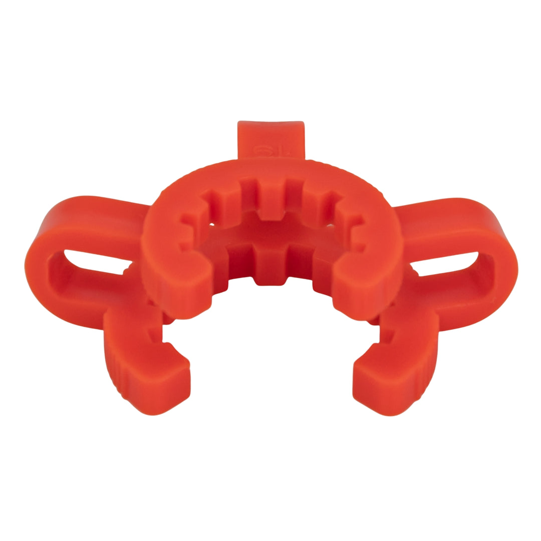 Keck Clip 18mm red color second angle displayed on a white background - Up N Smokes