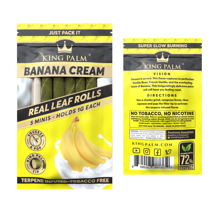 King Palm Mini 5pk Banana Cream Flavor - Up N Smoke