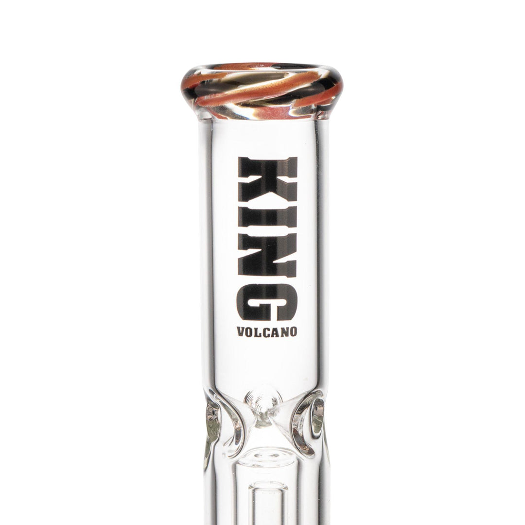 "Close-up of a red and black King Volcano 38mmx12'' Wrap Flare," - Up N Smoke.