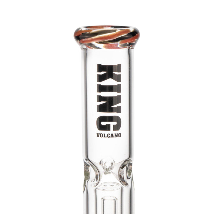 "Close-up of a red and black King Volcano 38mmx12'' Wrap Flare," - Up N Smoke.