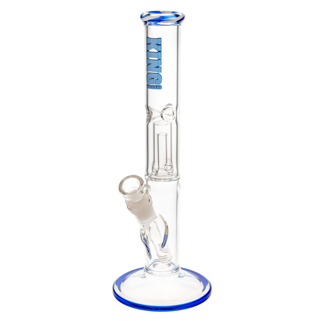 "Blue King Volcano 38mmx12'' Wrap Flare that features a showerhead percolator and a removable diffused downstem," - Up N Smoke.