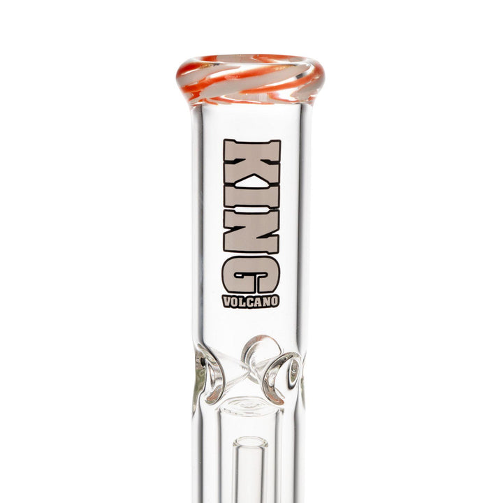"Close-up of a King Volcano 38mmx12'' orange and white Wrap Flare," - Up N Smoke.