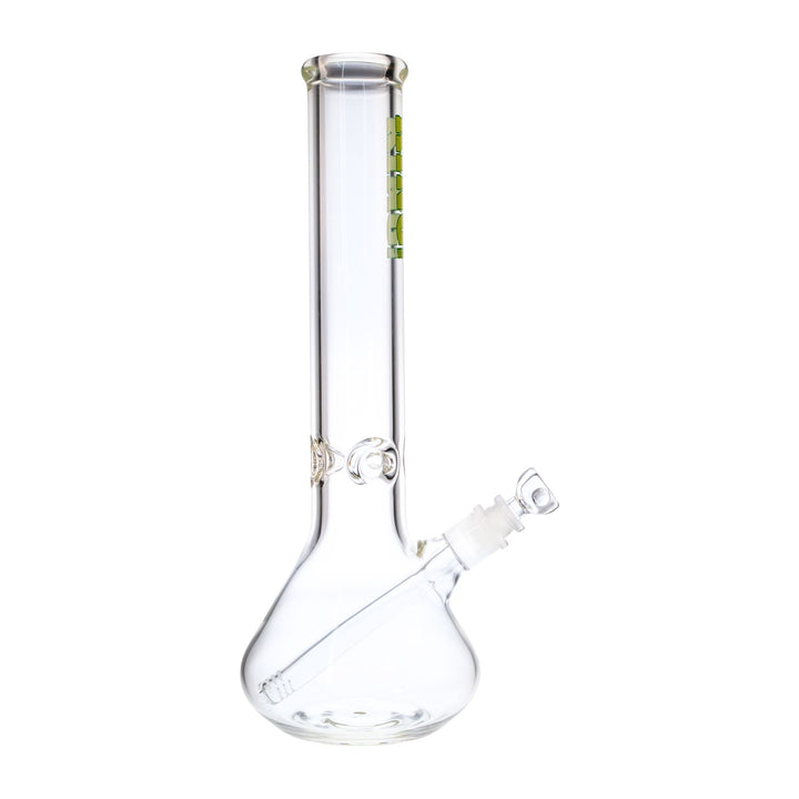 "Right side of a King Volcano clear glass beaker. This piece has a three-prong ice pinch and a diffused downstem," - Up N Smoke.