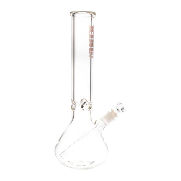 "Right-side of a King Volcano 50mmx14'' clear glass beaker. This piece has a three-prong ice pinch and a diffused downstem," - Up N Smoke.