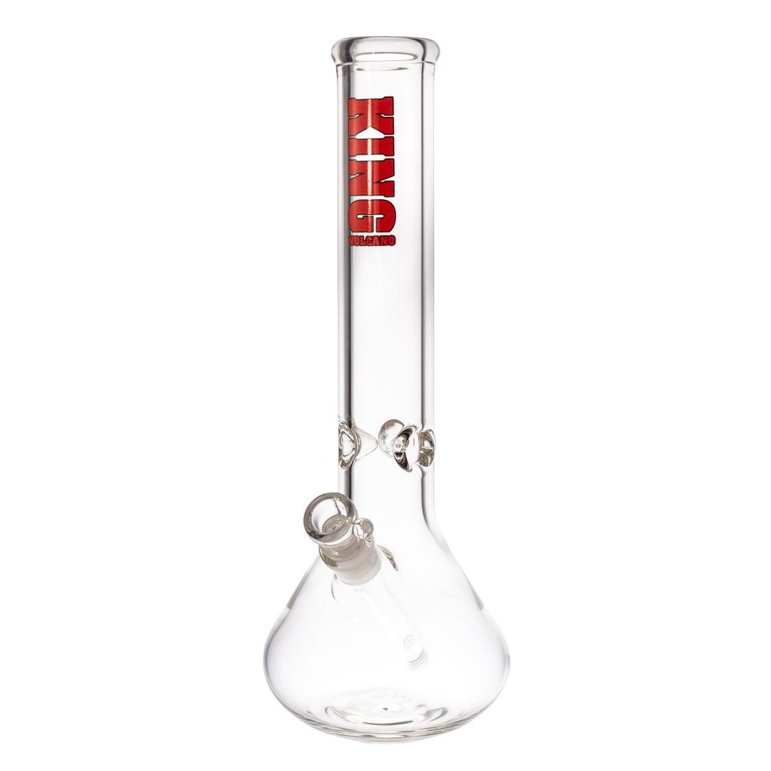 "An American-made water pipe handcrafted by King Volcano with their logo in red near the mouthpiece," - Up N Smoke.