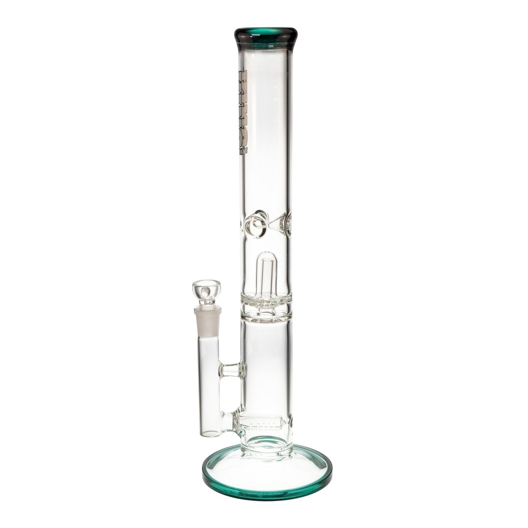 "Left-side of an aqua King Volcano 50mmx17in Fixed Flare Inline," - Up N Smoke.