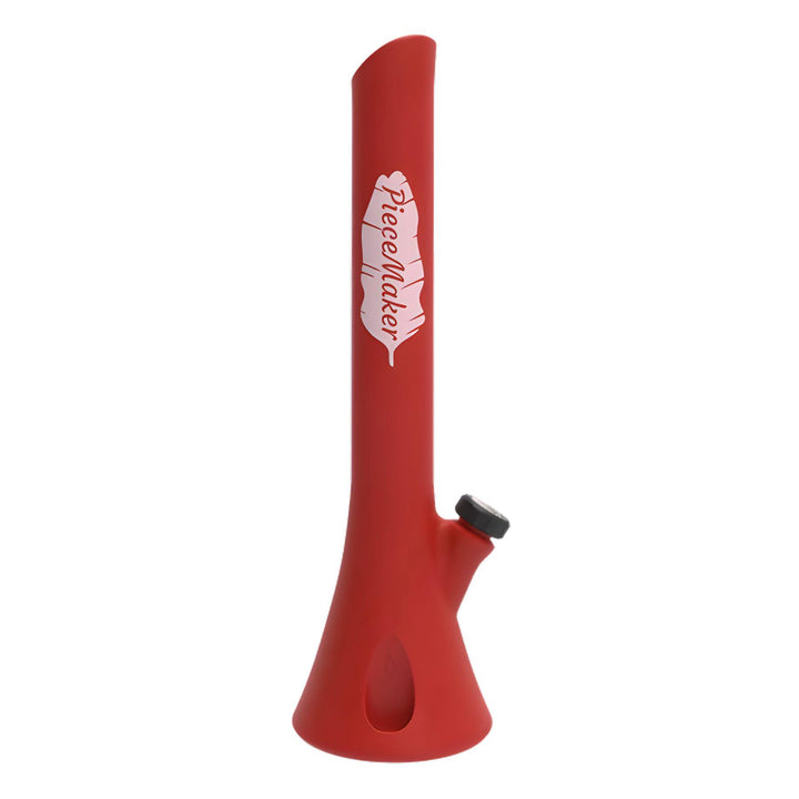 "Red Kirby PieceMaker Silicone Water Pipe on a white background," - Up N Smoke.