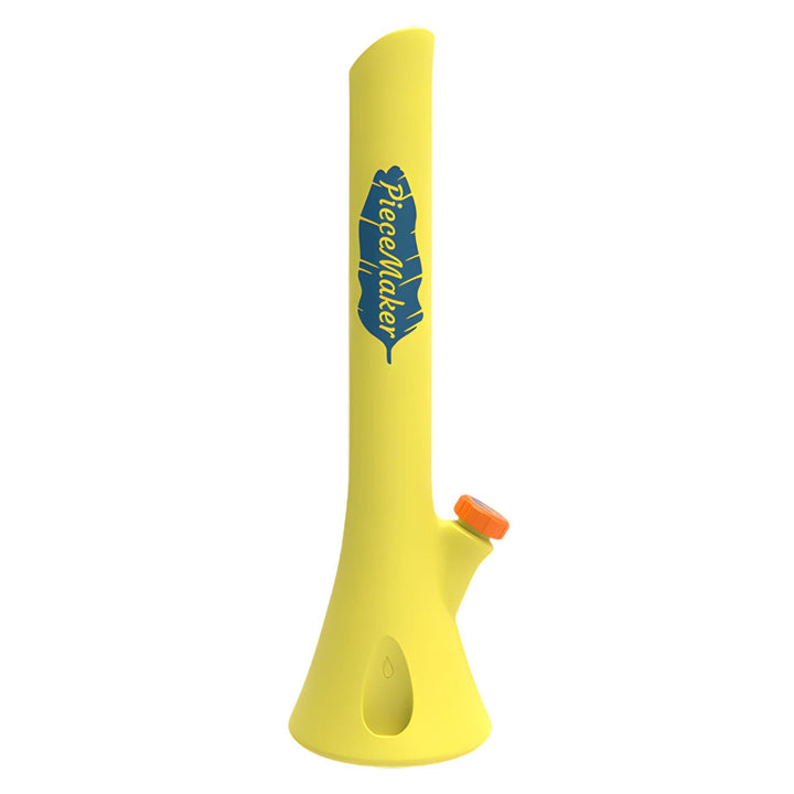 "Yellow PieceMaker Silicone Water Pipe on a white background," - Up N Smoke.