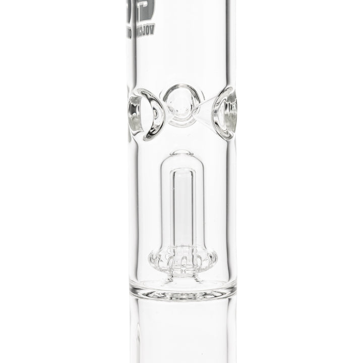 KV 50mmX15” Showerhead Beaker Water Pipe close up displayed on a white background - Up N Smoke