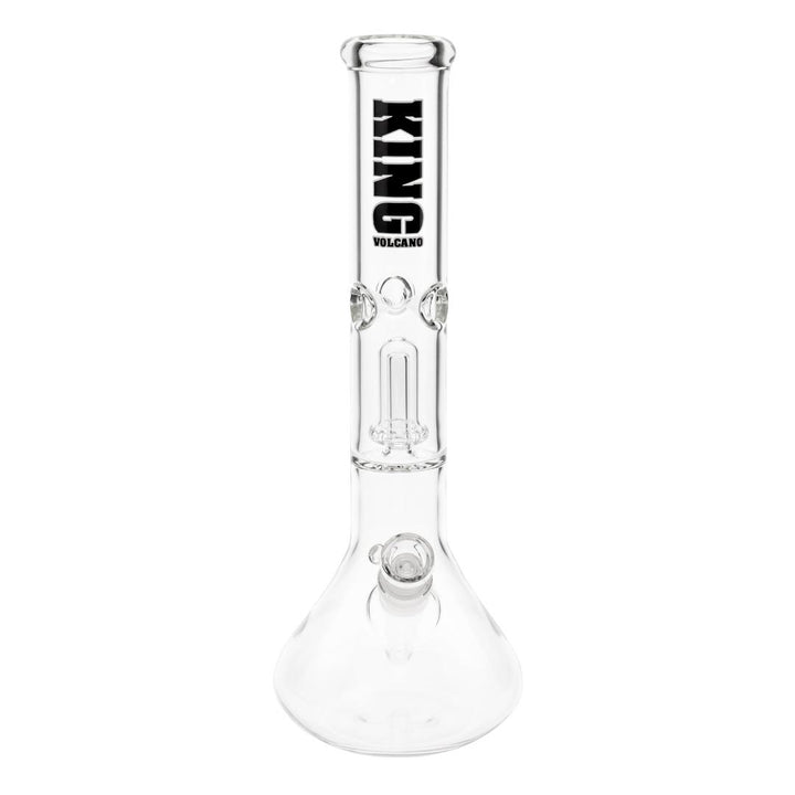 KV 50mmX15” Showerhead Beaker Water Pipe black color displayed on a white background front angle - Up N Smoke