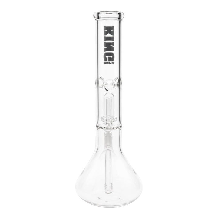 KV 50mmX15” Showerhead Beaker Water Pipe black color displayed on a white background back angle - Up N Smoke