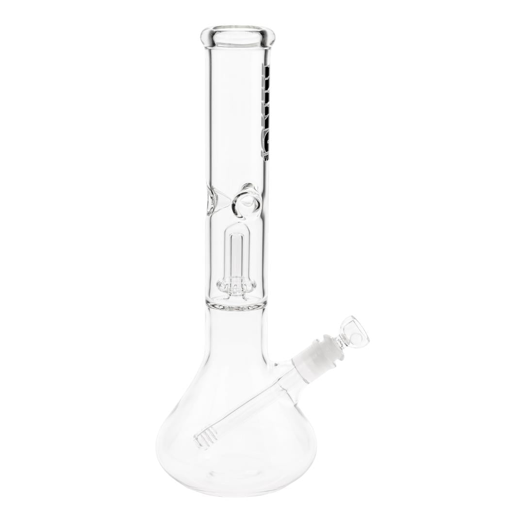 KV 50mmX15” Showerhead Beaker Water Pipe black color displayed on a white background right angle - Up N Smoke