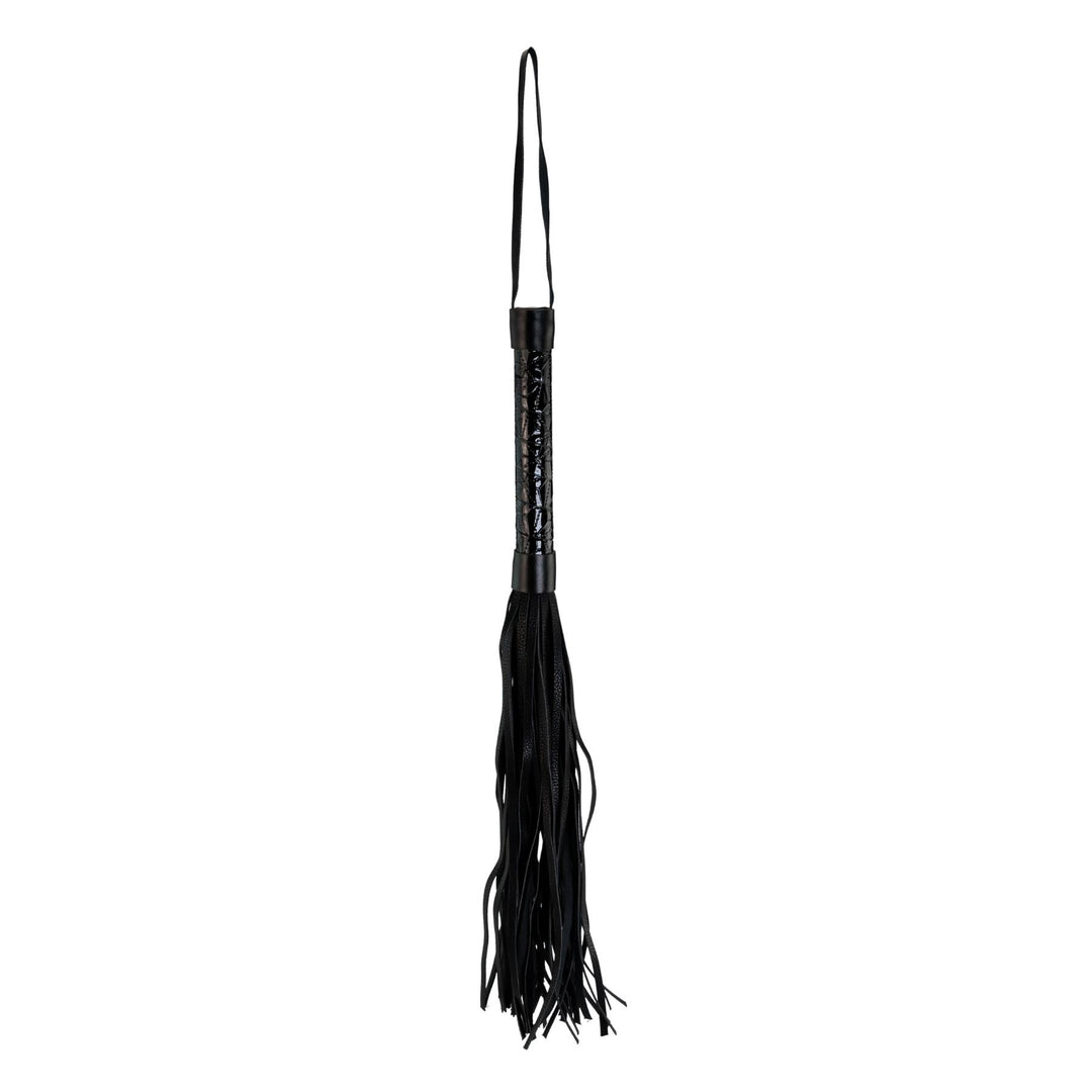 Leather Flogger Whip displayed on a white background - Up N Smoke