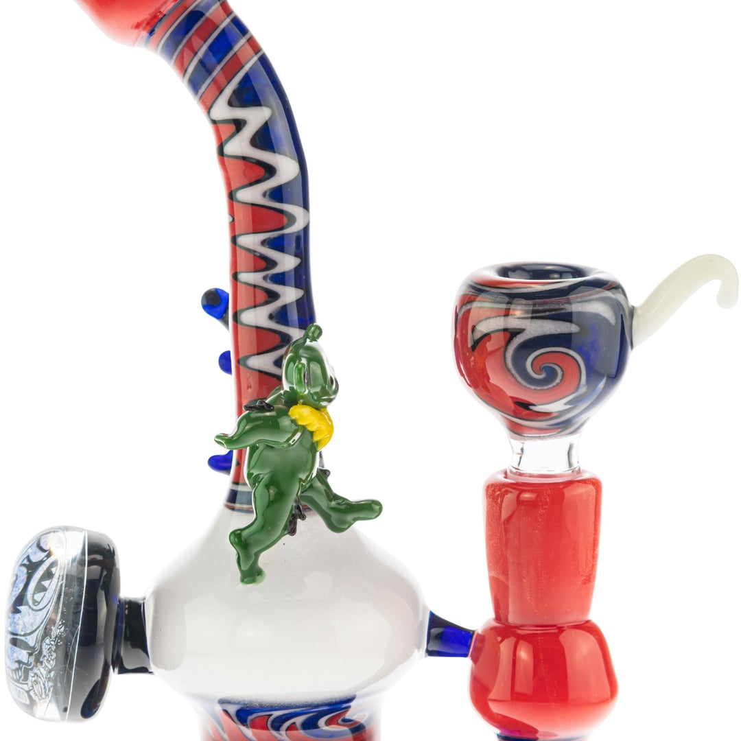 MaleQuais Grateful Dead Bubbler on a white background side closeup angle - Up N Smoke