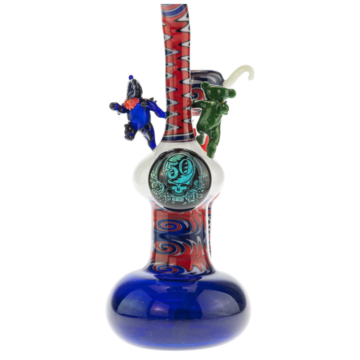 MaleQuais Grateful Dead Bubbler on a white background marble closeup angle - Up N Smoke