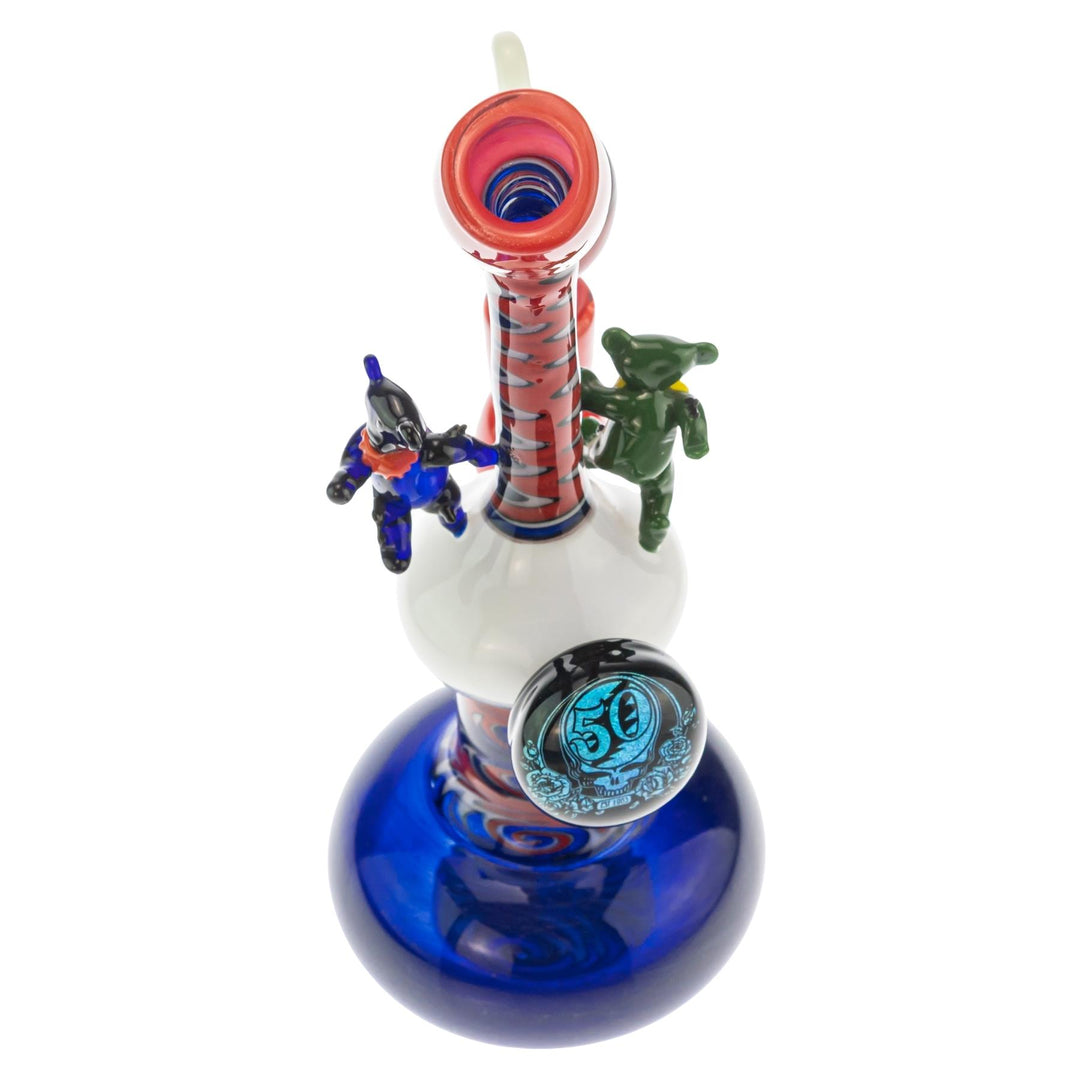 MaleQuais Grateful Dead Bubbler on a white background mouthpiece angle - Up N Smoke