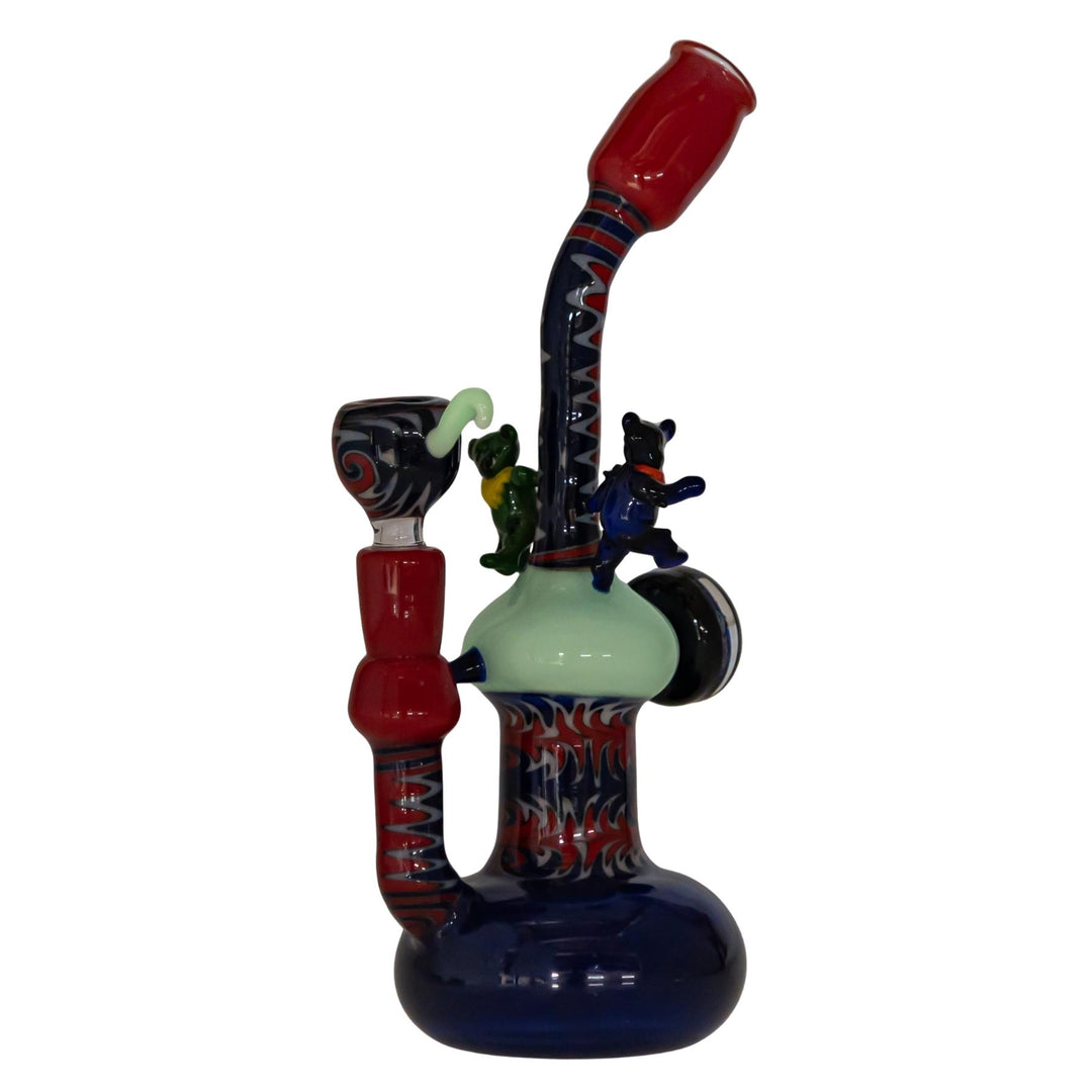 MaleQuais Grateful Dead Bubbler on a white background front left angle glow in the dark - Up N Smoke