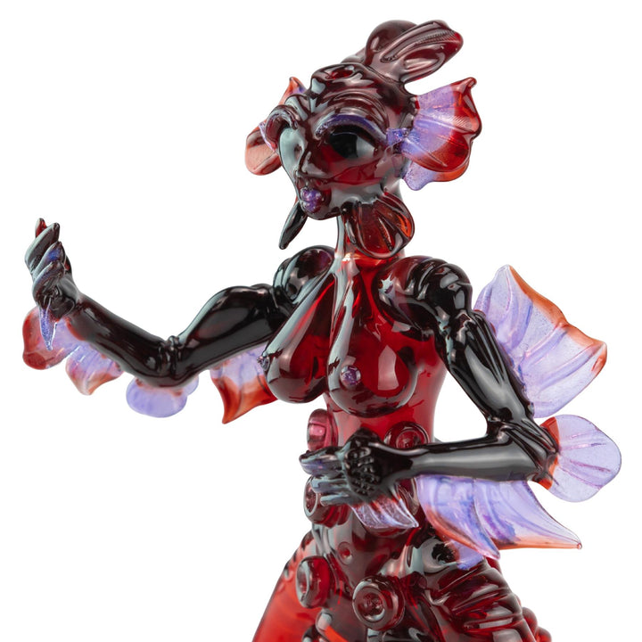 Mama Glass x Merc x Smitty Tentacle Goddess Rig on a white background front side facing - Up N Smoke