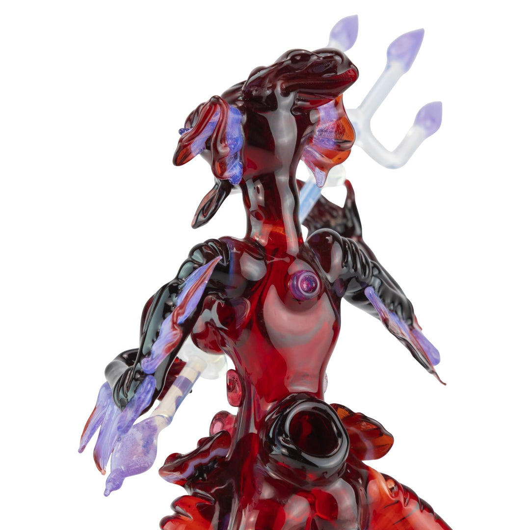 Mama Glass x Merc x Smitty Tentacle Goddess Rig on a white background back facing without bowl - Up N Smoke