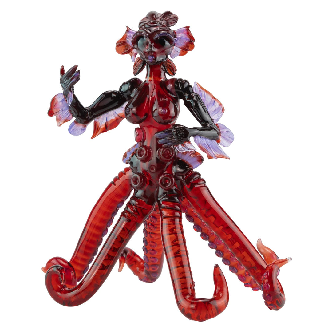 Mama Glass x Merc x Smitty Tentacle Goddess Rig on a white background front facing - Up N Smoke