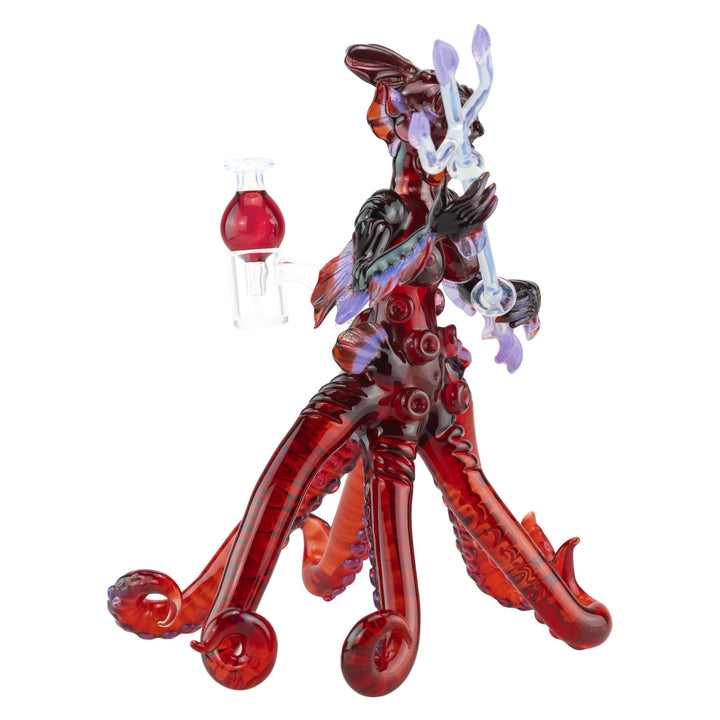 Mama Glass x Merc x Smitty Tentacle Goddess Rig on a white background front right facing - Up N Smoke