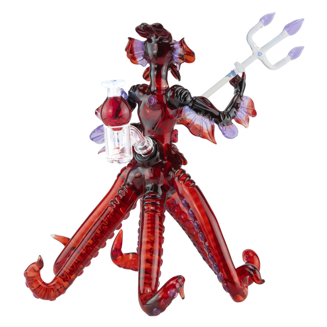Mama Glass x Merc x Smitty Tentacle Goddess Rig on a white background back right facing - Up N Smoke