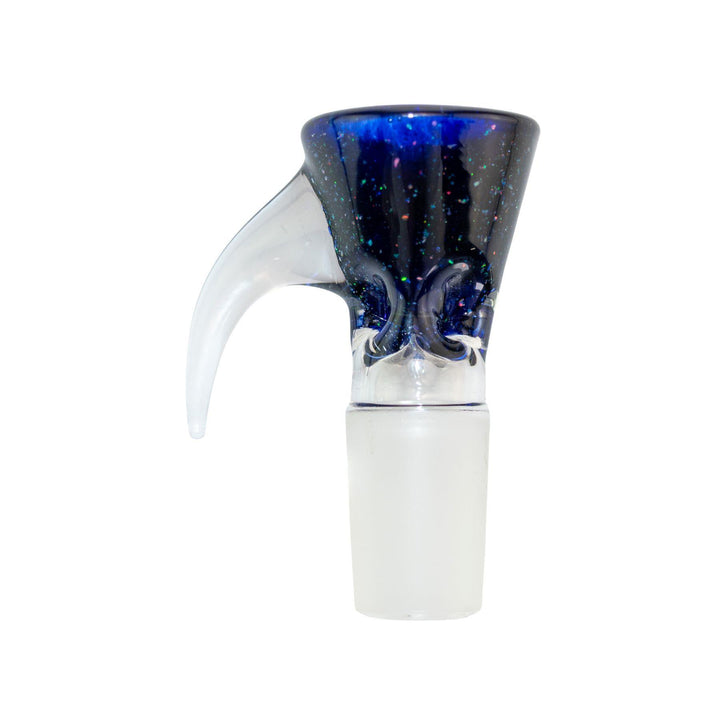 "Dark blue McFly 18/19mm Crushed Opal Bowl on a white background," - Up N Smoke.