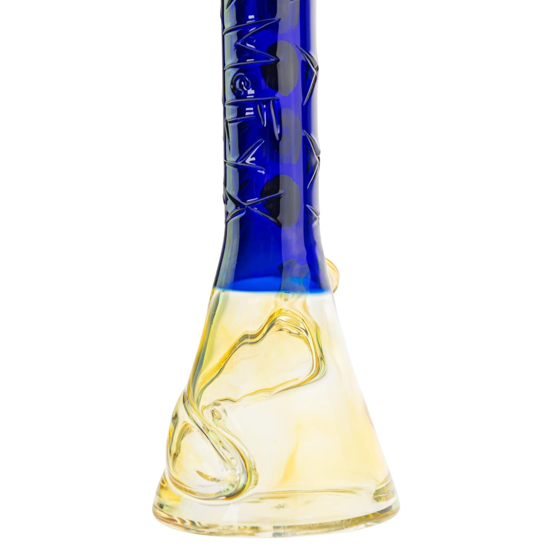 McFly Sculpted Rip Curl Water Pipe Blue color way on a white background downstem back angle close up  - Up N Smoke