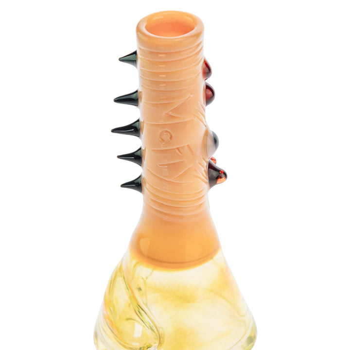 McFly Sculpted Rip Curl Water Pipe Caramel color way on a white background mouthpiece close up back angle - Up N Smoke