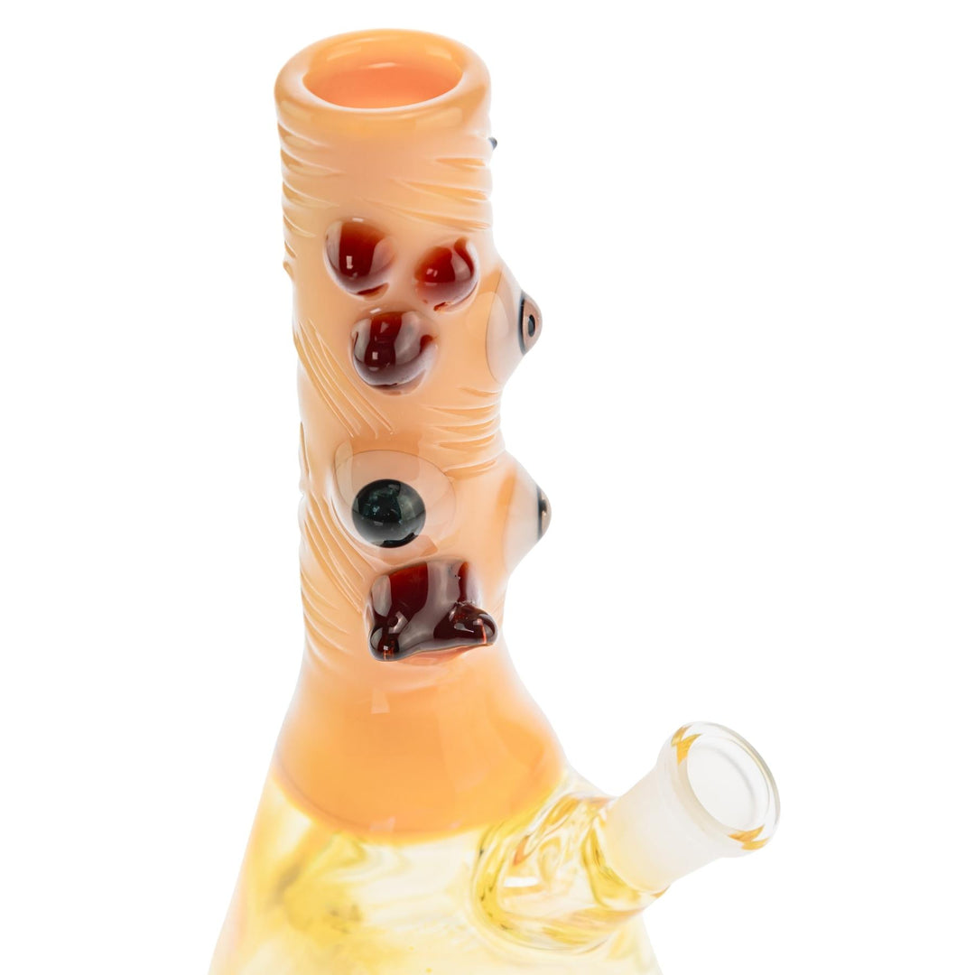 McFly Sculpted Rip Curl Water Pipe Caramel color way on a white background mouthpiece close up - Up N Smoke